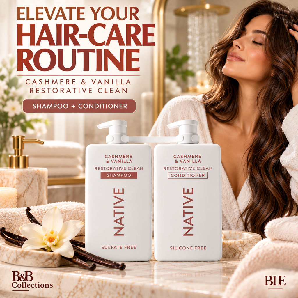 Native Cashmere & Vanilla Restorative Clean Shampoo & Conditioner Set, Sulfate-Free Shampoo & Silicone-Free Conditioner, 2 Pack