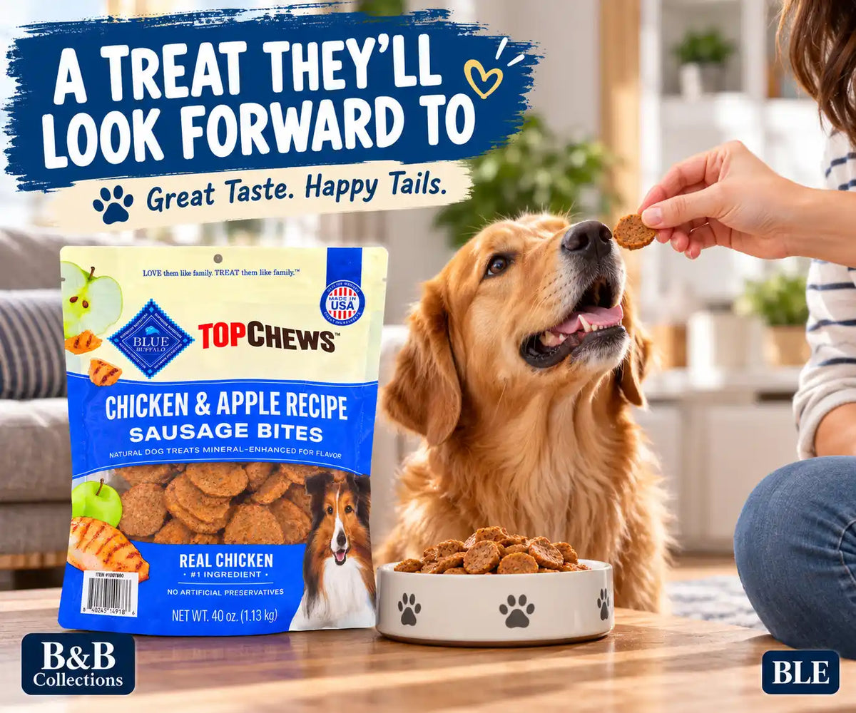 Blue Buffalo Top Chews Chicken & Apple Recipe Sausage Bites Dog Treats, Real Chicken #1 Ingredient, 40 oz (2.5 lb)