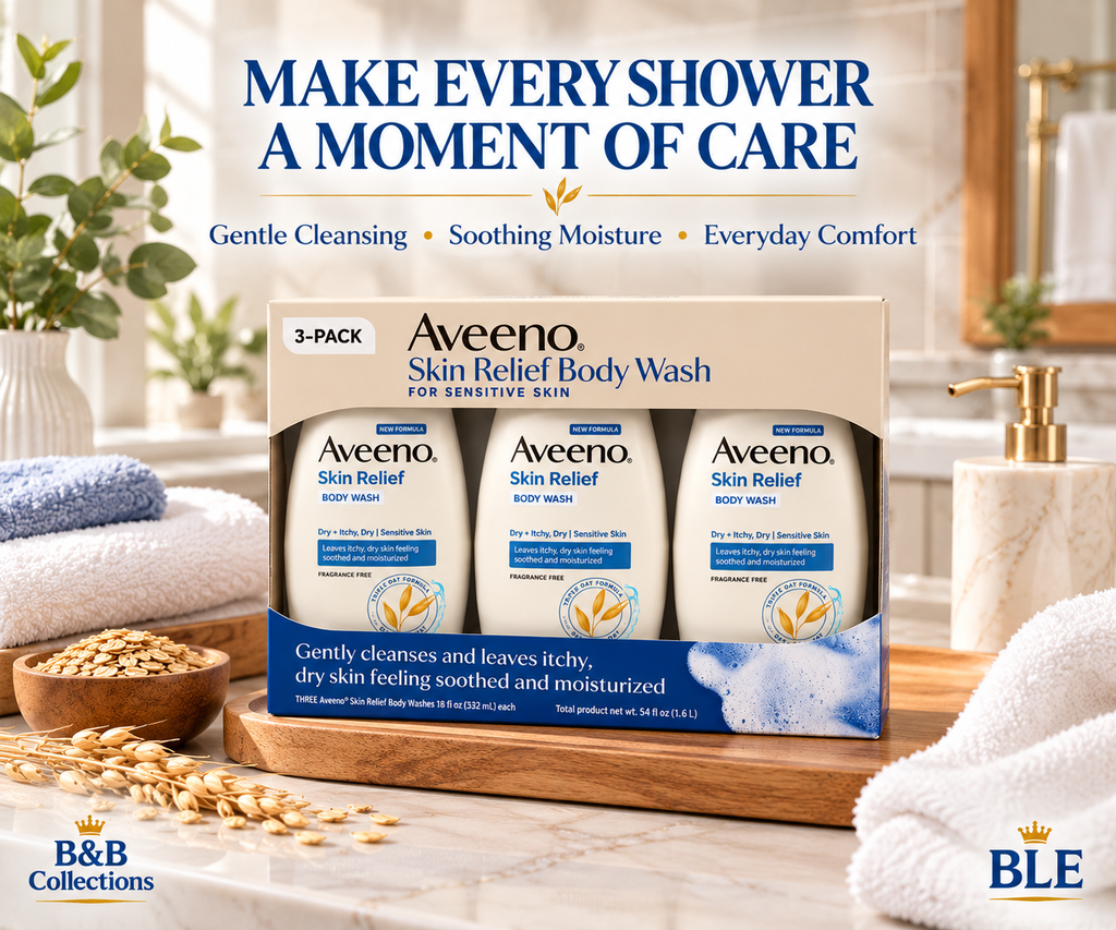 Aveeno Skin Relief Body Wash for Sensitive Skin, Soothing Triple Oat Formula, Fragrance-Free, 18 fl oz Each, 3-Pack (54 fl oz Total)