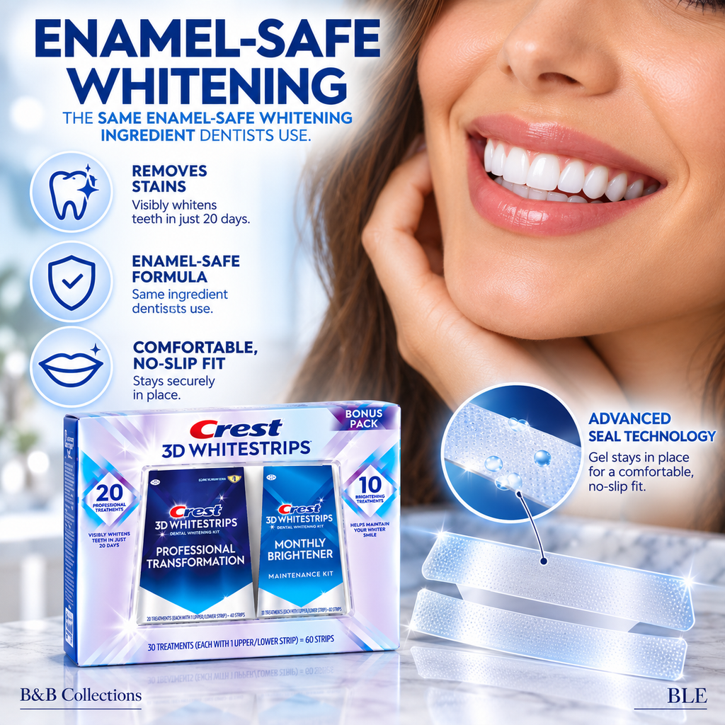Crest 3D Whitestrips Professional Transformation Teeth Whitening Kit, 20 Treatments + 10 Monthly Brightener Treatments