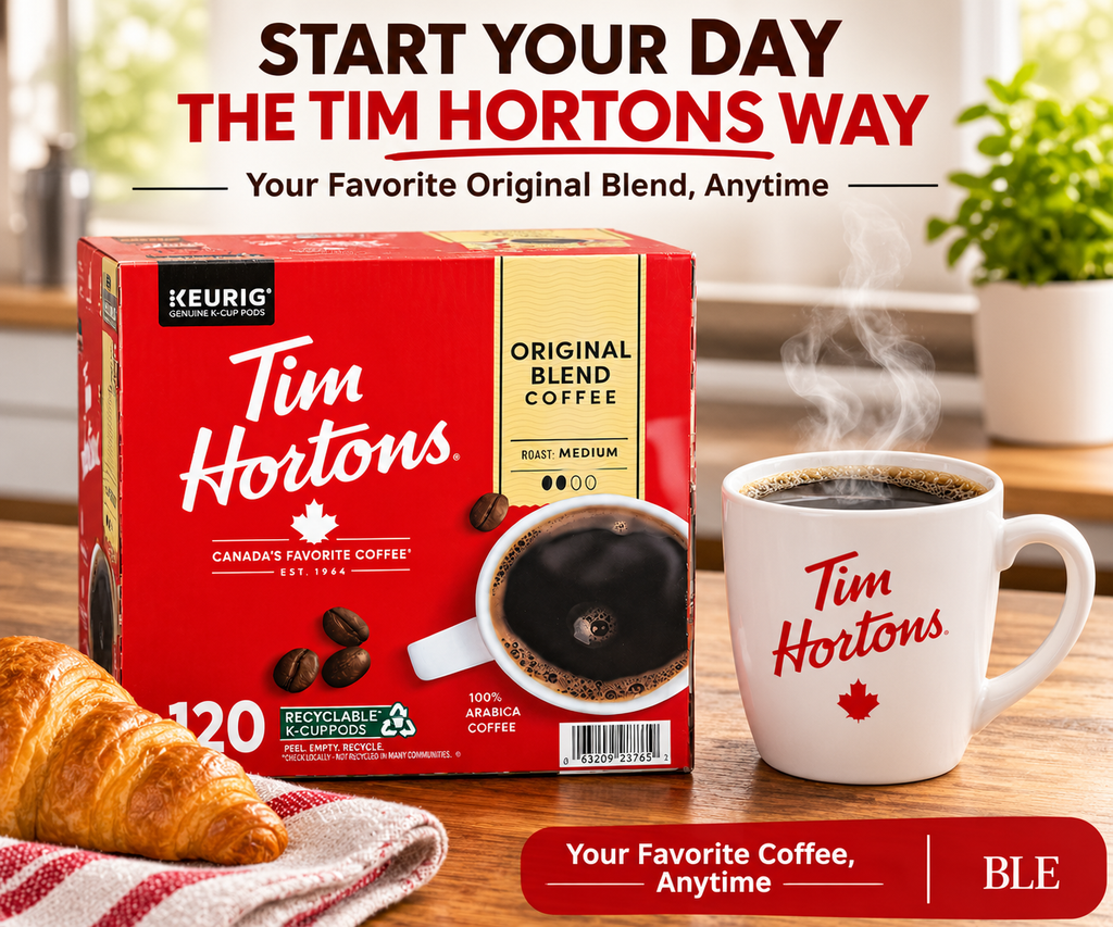 Tim Hortons Original Blend Coffee, Medium Roast, 100% Arabica Coffee, Keurig K-Cup Pods, 120 Count