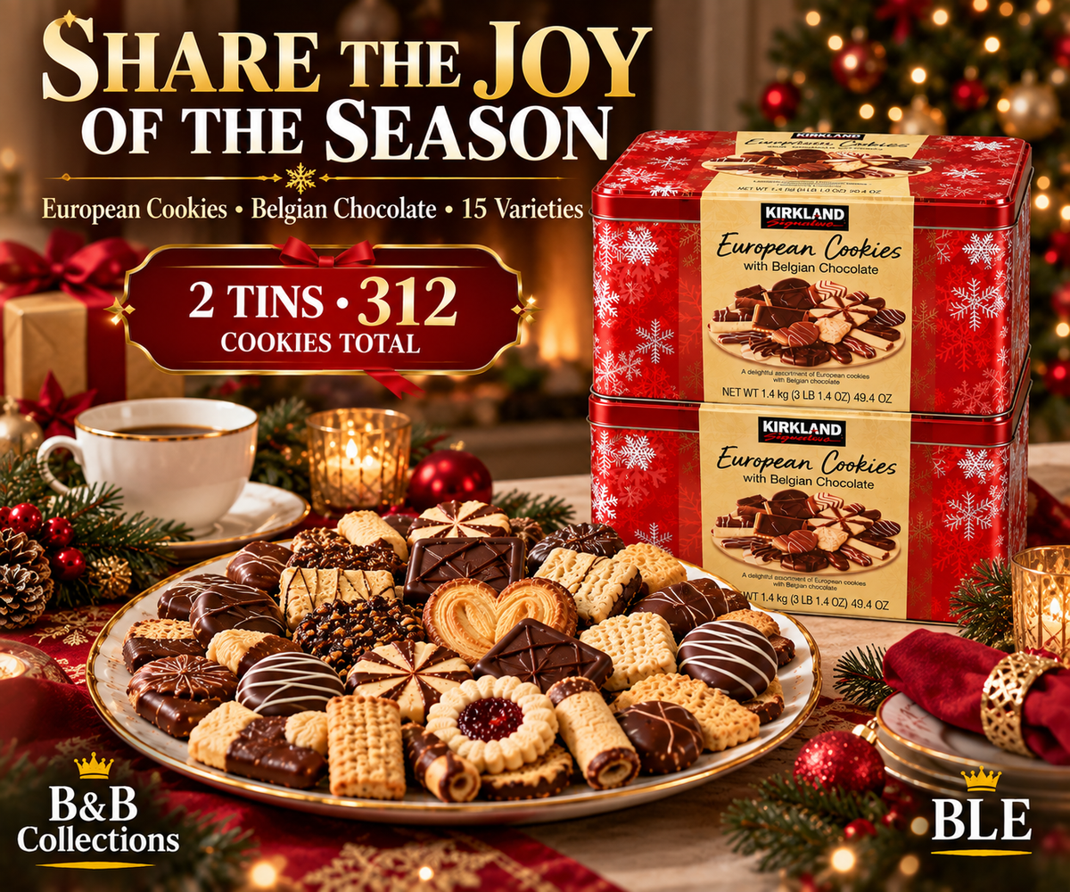 Kirkland Signature European Cookies with Belgian Chocolate, 15 Varieties, 156 Cookies per Tin, 49.4 oz Each, 2 Count