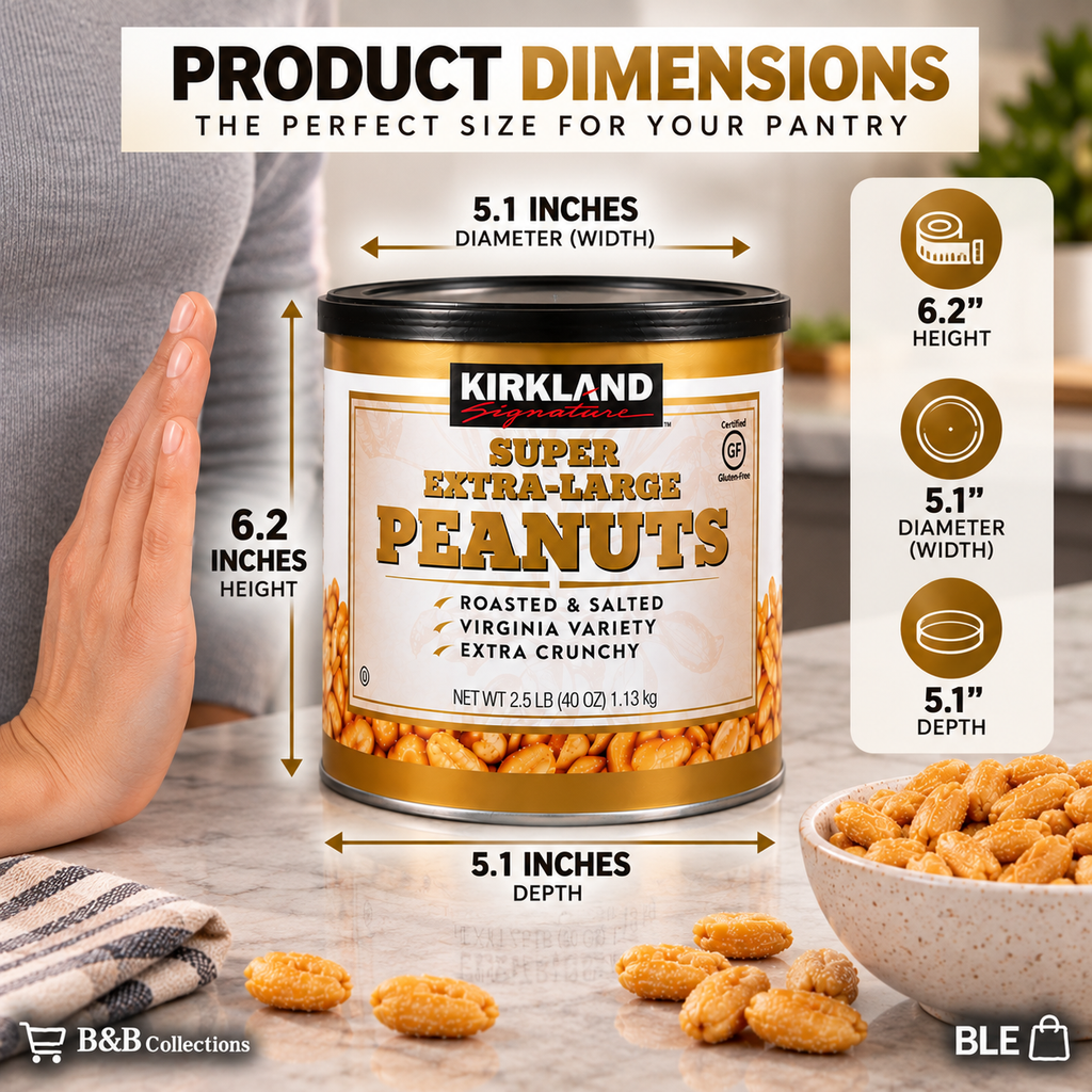 Kirkland Signature Super Extra-Large Peanuts, Roasted & Salted Virginia Variety, Extra Crunchy, 2.5 lb (40 oz)