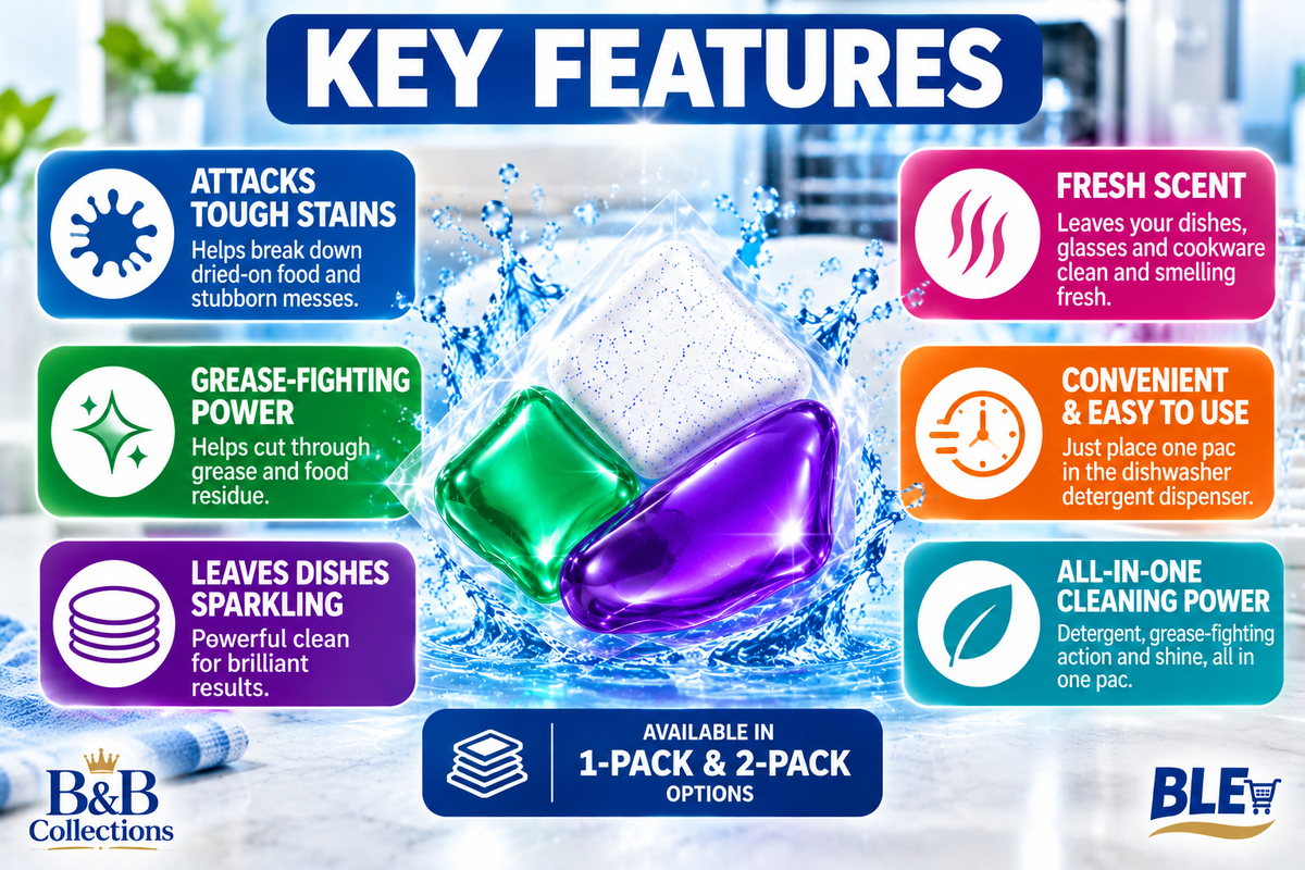 Kirkland Signature UltraShine Dishwasher Detergent Pacs, Platinum Performance, Fresh Scent, 105 Pacs per Pack