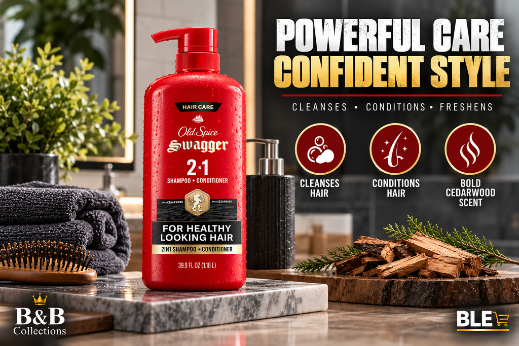 Old Spice Swagger 2-in-1 Shampoo and Conditioner for Men, Cedarwood Scent, For Healthy Looking Hair, 39.9 fl oz