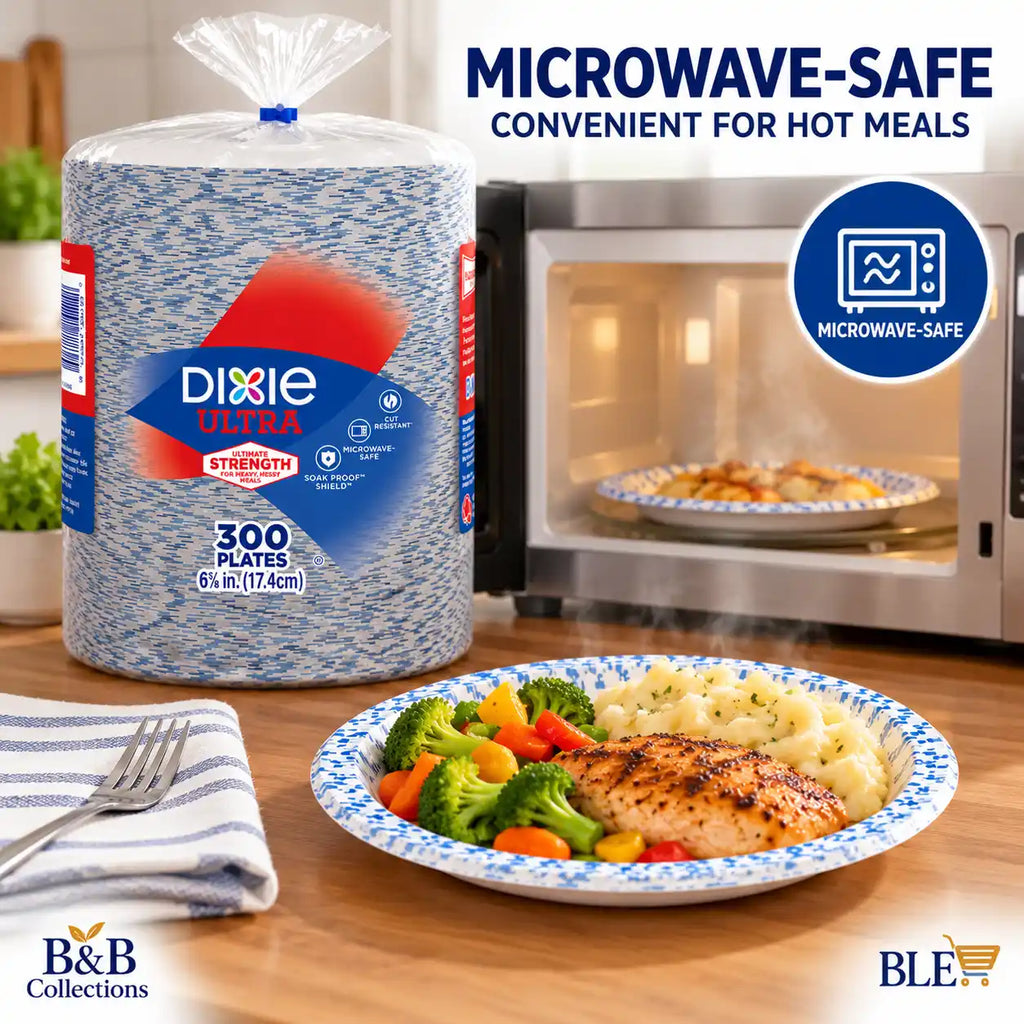Dixie Ultra Heavy Duty Paper Plates, 6⅞ Inch (17.4 cm), Disposable Plates, 300 Count