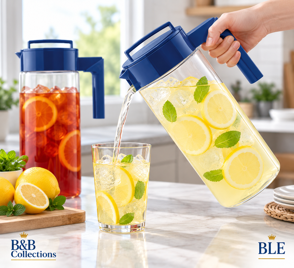 Takeya 2 QT Airtight Pitcher, Shatterproof Leakproof Beverage Container with Lid, Handle & Pour Spout, BPA-Free Plastic, 64 oz, 2 Pack
