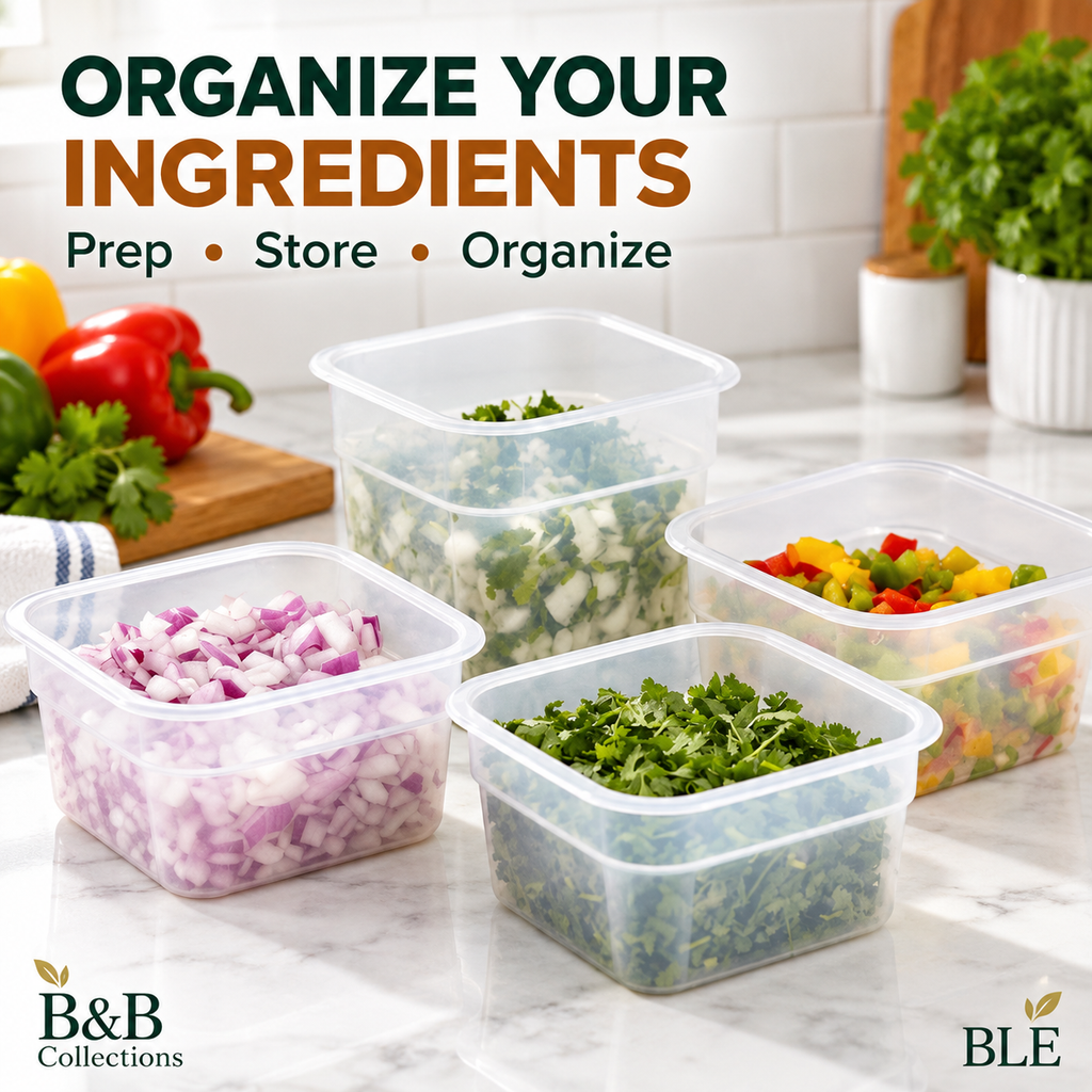 Cambro Food Storage Containers with Lids, 16-Piece Set, BPA-Free, NSF Certified, Made in USA, Clear Square Containers, 0.5 QT & 1 QT