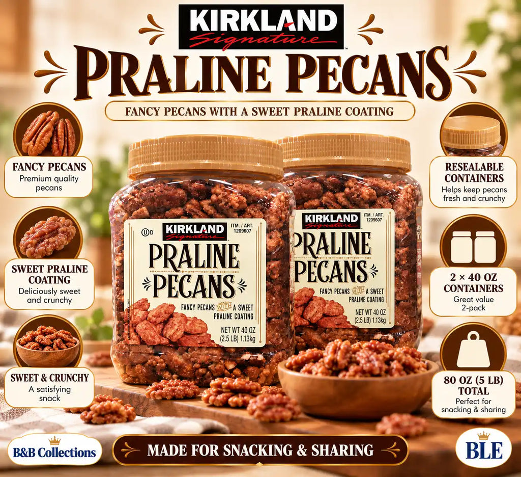 Kirkland Signature Praline Pecans, Fancy Pecans with Sweet Praline Coating, 40 oz Each, 2 Pack, 80 oz Total