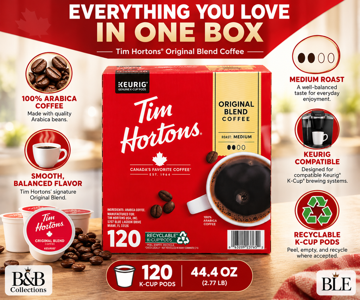 Tim Hortons Original Blend Coffee, Medium Roast, 100% Arabica Coffee, Keurig K-Cup Pods, 120 Count