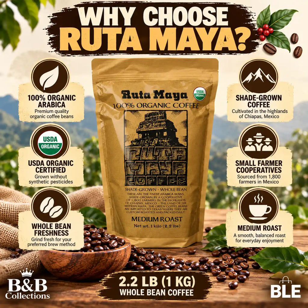 Ruta Maya Organic Coffee Medium Roast 2.2 Pounds