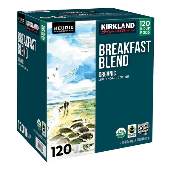 Kirkland Signature Organic K-Cup Coffee Pods, 120 Count, Keurig Compatible, Choose Your Roast