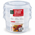 Cambro Professional Grade Food Storage Containers with Lids, 2 Quart (1.9 L), BPA-Free, Clear Round Reusable Food Containers, 3-Pack (6 Pieces Total)