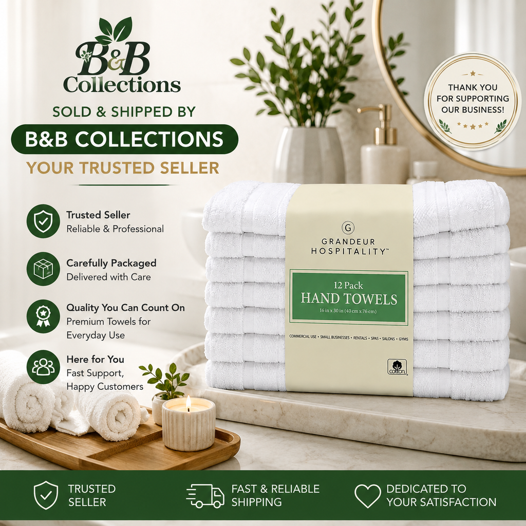 Grandeur Hospitality White Cotton Towels, Bath Towels, Hand Towels & Washcloths, Commercial Hospitality Collection