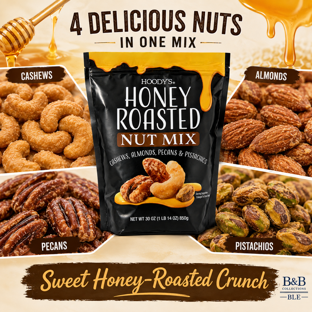 Hoody’s Honey Roasted Nut Mix, Cashews, Almonds, Pecans & Pistachios, Sweet & Crunchy Snack, 30 oz (850 g)