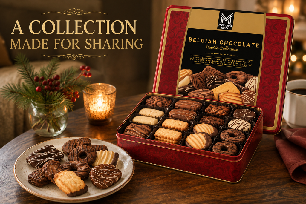 Member’s Mark Belgian Chocolate Cookie Collection, 12 European Cookie Varieties, 35.2 oz Gift Tin