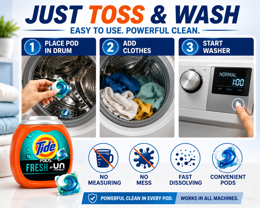 Tide Laundry Detergent Pods, HE Compatible, Multiple Formulas & Counts