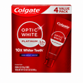 Colgate Optic White Platinum Whitening Toothpaste, High Impact White, 3.5% Hydrogen Peroxide, Enamel Safe, Fluoride Toothpaste, 4.1 oz Tubes, 4-Pack (16.4 oz Total)