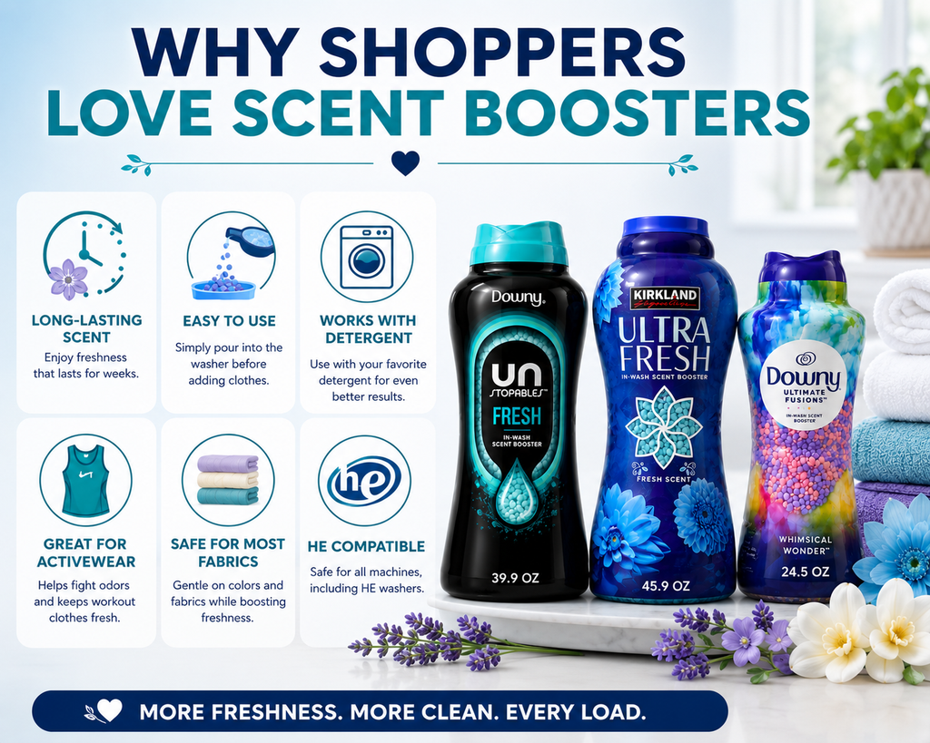 In-Wash Laundry Scent Booster Beads – Downy & Kirkland Signature | Multiple Scents & Sizes | HE Compatible