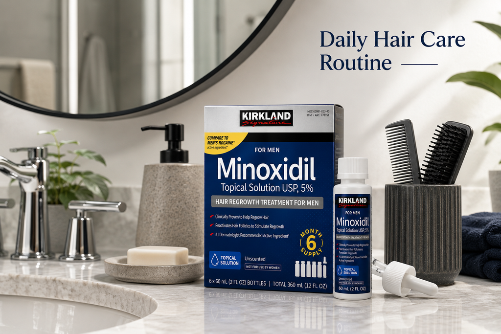 Kirkland Signature Minoxidil 5% Hair Regrowth Treatment for Men, 6-Month Supply, Unscented Foam or Topical Solution
