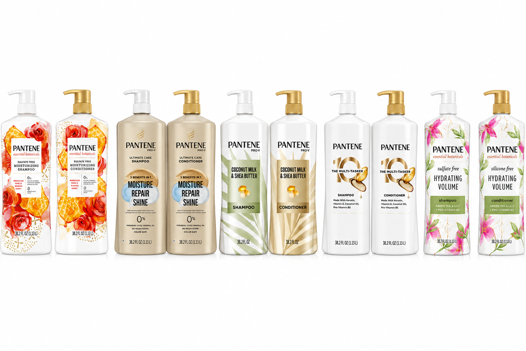 Pantene Shampoo & Conditioner Set, 38.2 fl oz Pump Bottles (2-Pack) – Choose Your Formula