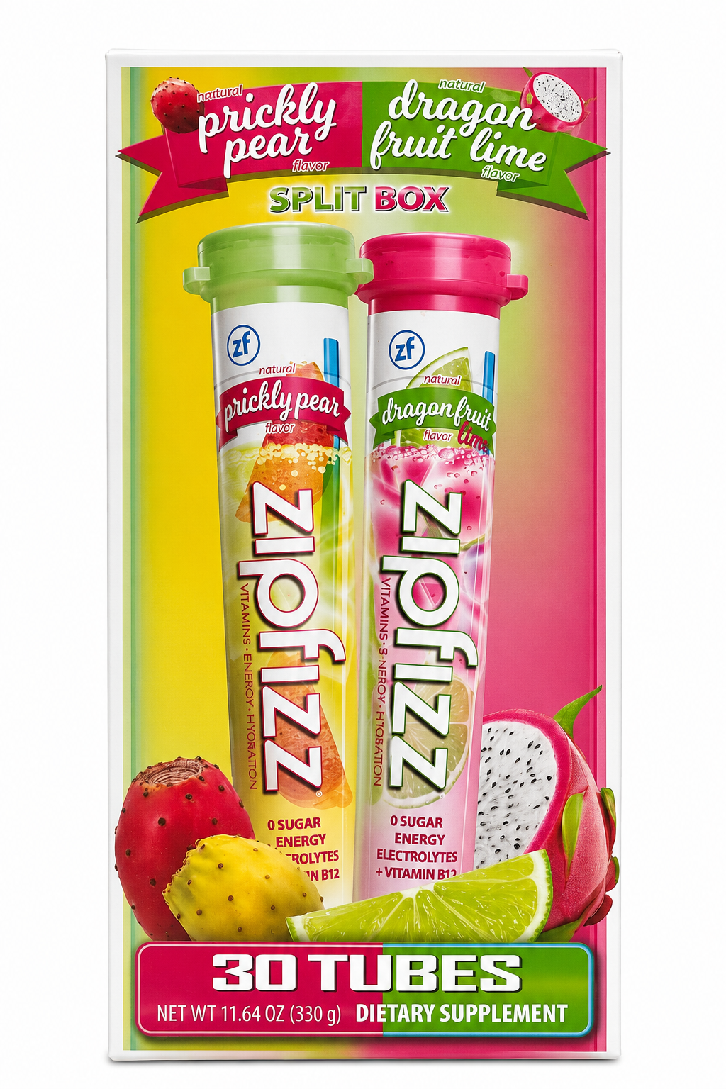 Zipfizz Vitamins Energy Hydration Drink Mix, Zero Sugar, 30 Single-Serving Tubes