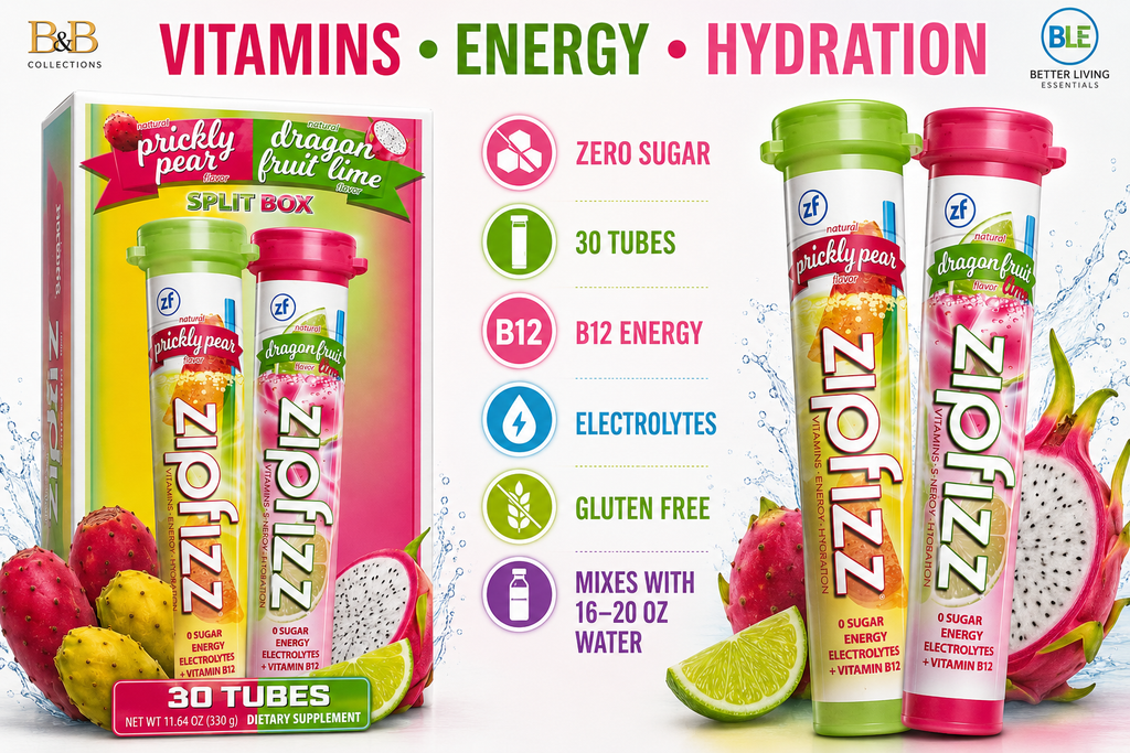 Zipfizz Vitamins Energy Hydration Drink Mix, Zero Sugar, 30 Single-Serving Tubes