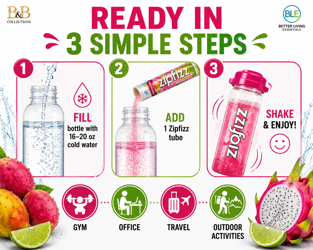 Zipfizz Vitamins Energy Hydration Drink Mix, Zero Sugar, 30 Single-Serving Tubes