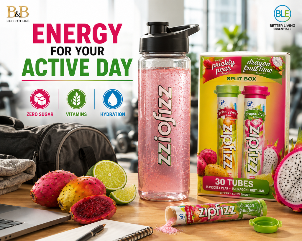 Zipfizz Vitamins Energy Hydration Drink Mix, Zero Sugar, 30 Single-Serving Tubes