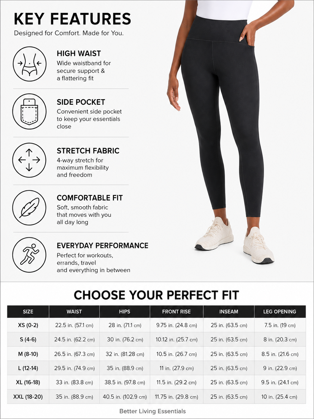 Danskin Women's Streamline Pocket Leggings | Multiple Colors & Sizes