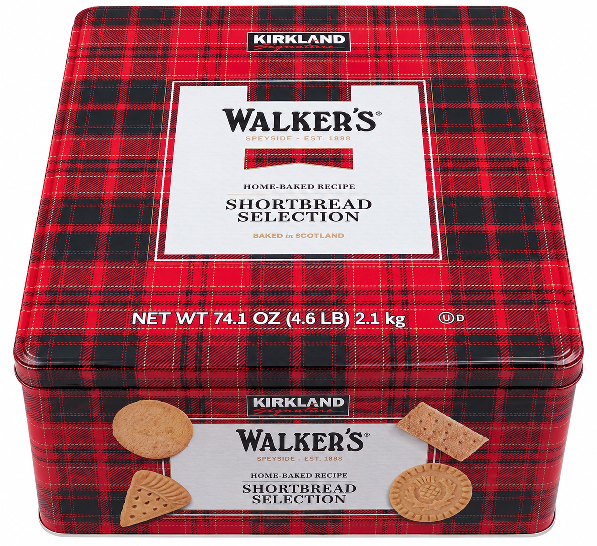 Kirkland Signature Walker’s Shortbread Selection, Scottish Butter Cookies Variety Tin, 114 Pieces, 74.1 oz (4.6 lb)