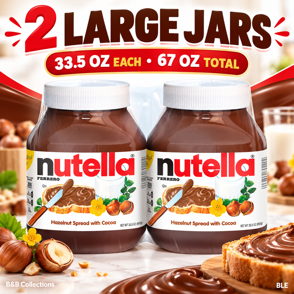 Nutella Hazelnut Spread with Cocoa, 33.5 oz Jars, 2 Count, 67 oz Total