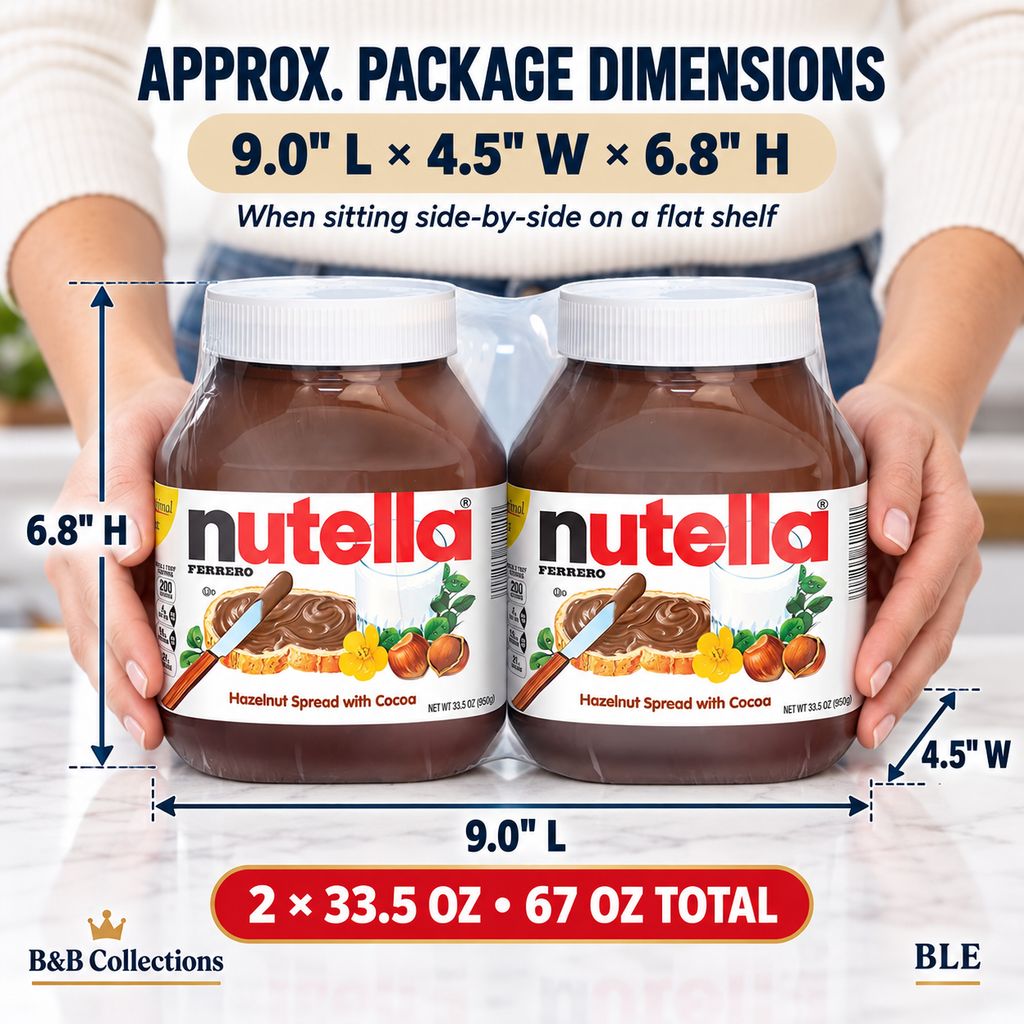Nutella Hazelnut Spread with Cocoa, 33.5 oz Jars, 2 Count, 67 oz Total