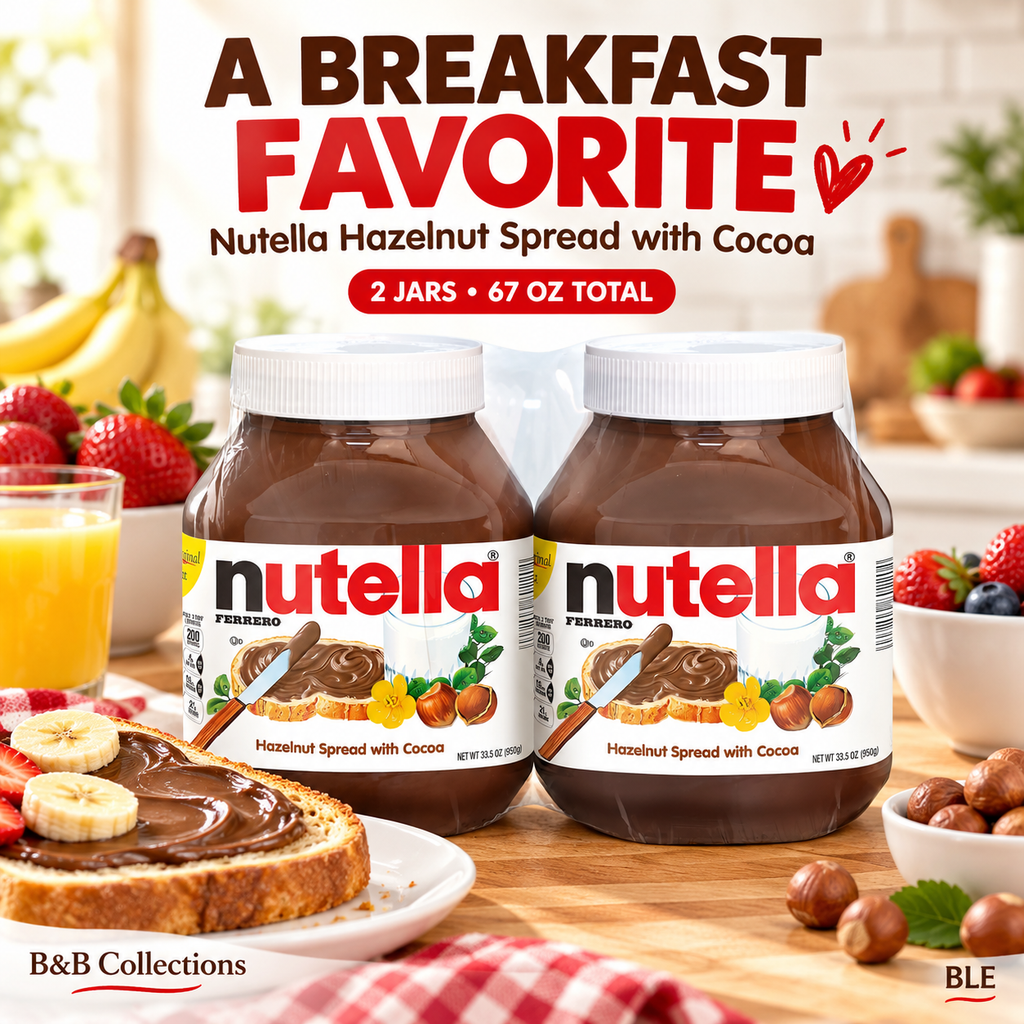 Nutella Hazelnut Spread with Cocoa, 33.5 oz Jars, 2 Count, 67 oz Total