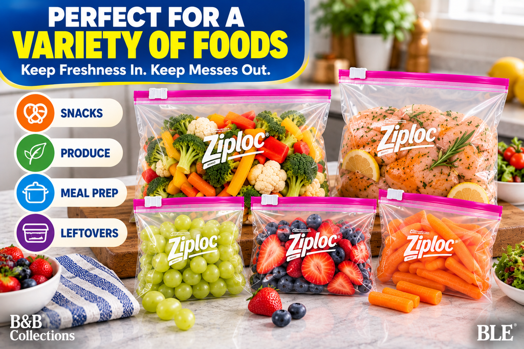 Ziploc Slider Storage Bags Variety Pack, Quart & Gallon, Expandable Bottom, 166 Count