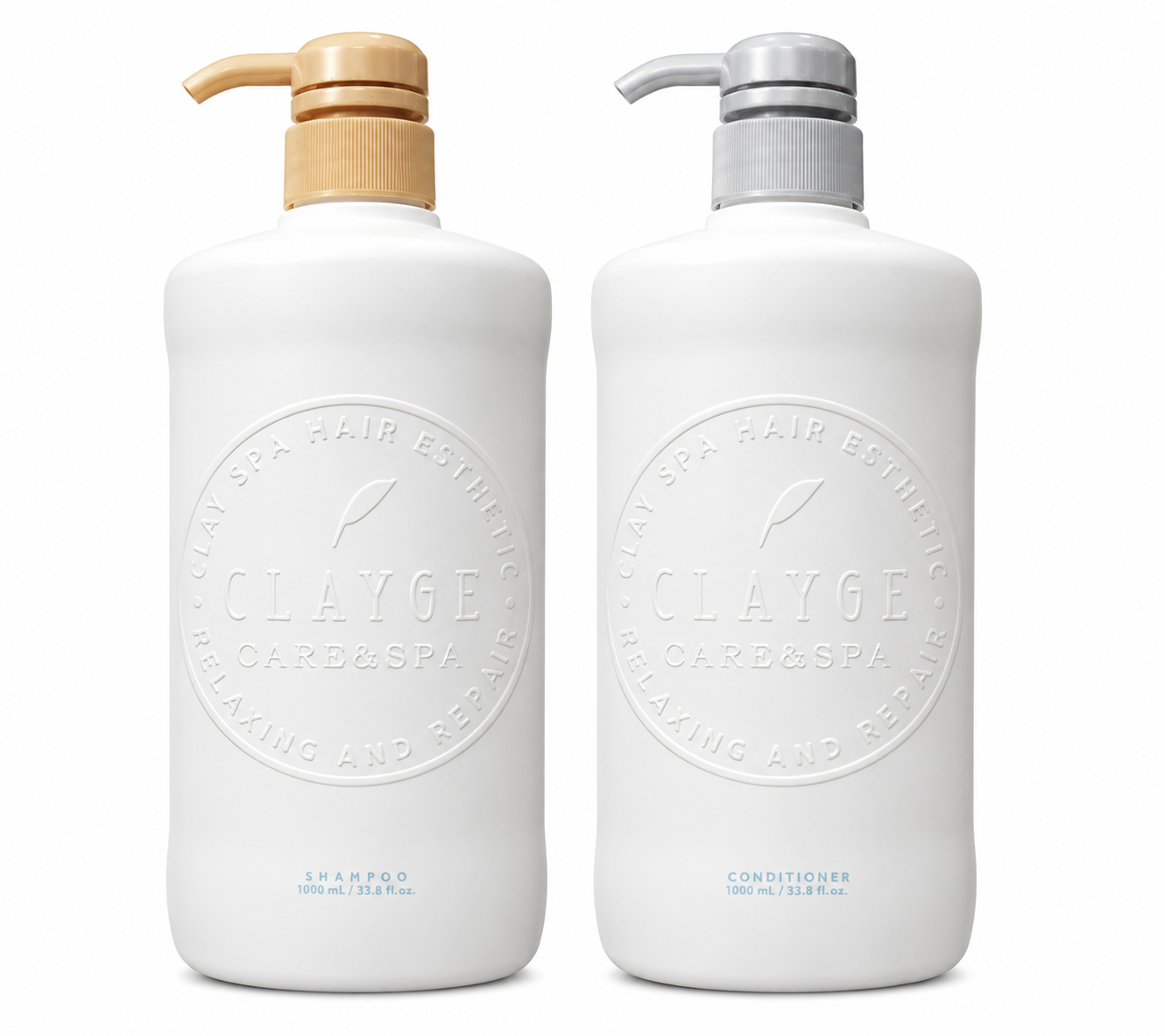 CLAYGE Smooth Shampoo & Conditioner Set, Clay-Based Scalp Cleansing & Keratin Hair Repair, Floral & Musk, 33.8 fl oz Each, 2-Piece Set, Made in Japan
