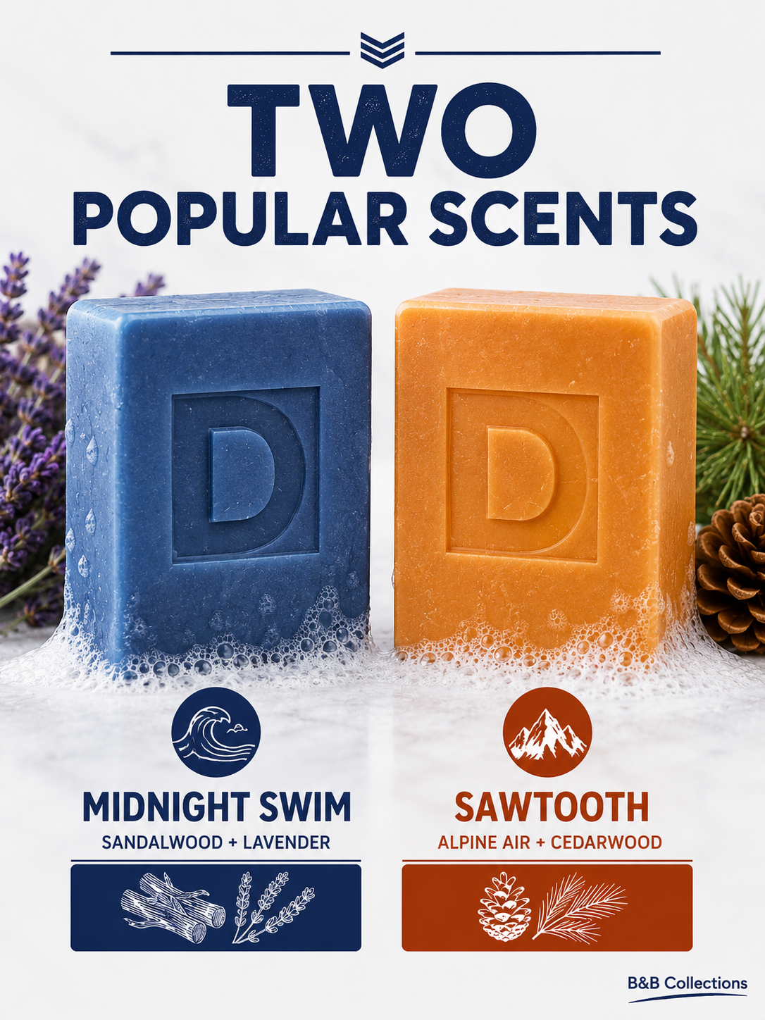 Duke Cannon Big Ass Bricks of Soap Variety Pack, 4 Large Bar Soaps, 10 oz Each (40 oz Total), Midnight Swim & Sawtooth Men's Bar Soap