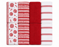 CARO Holiday Kitchen Towels, 100% Cotton, 18" x 28", 8 Count, Assorted Holiday Designs
