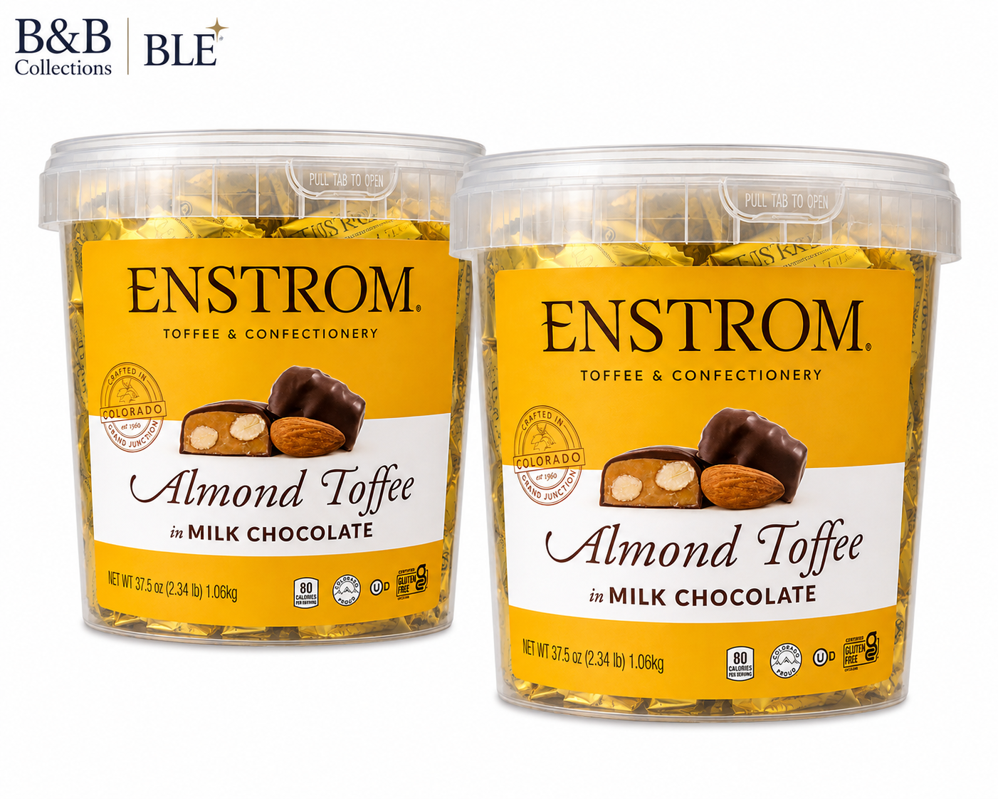 Enstrom Almond Toffee Petites in Milk Chocolate, Individually Wrapped, Certified Gluten Free, Pack of 1, 2, 3 or 4, 37.5 oz Each