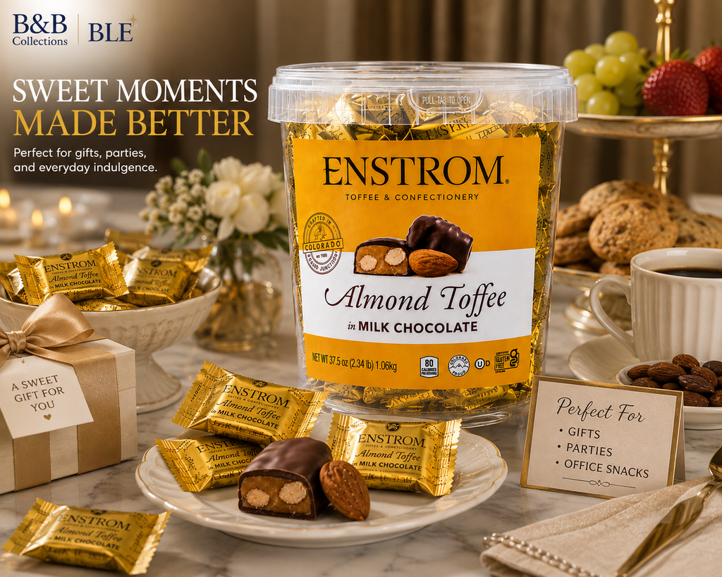 Enstrom Almond Toffee Petites in Milk Chocolate, Individually Wrapped, Certified Gluten Free, Pack of 1, 2, 3 or 4, 37.5 oz Each