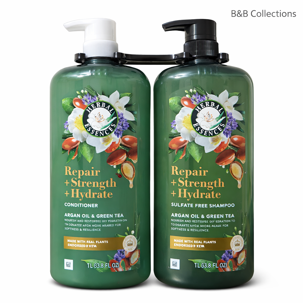 Herbal Essences Repair + Strength + Hydrate Shampoo & Conditioner Set, Argan Oil & Green Tea, 33.8 fl oz Each