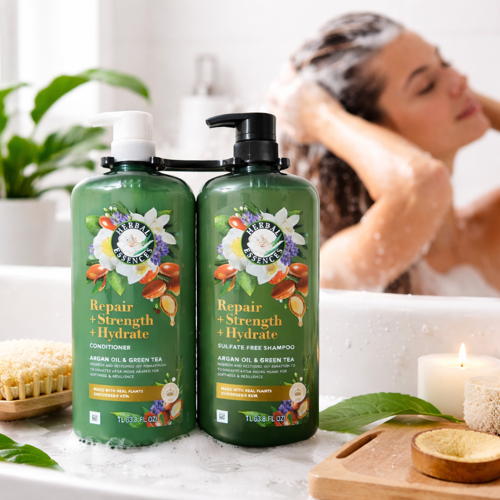 Herbal Essences Repair + Strength + Hydrate Shampoo & Conditioner Set, Argan Oil & Green Tea, 33.8 fl oz Each