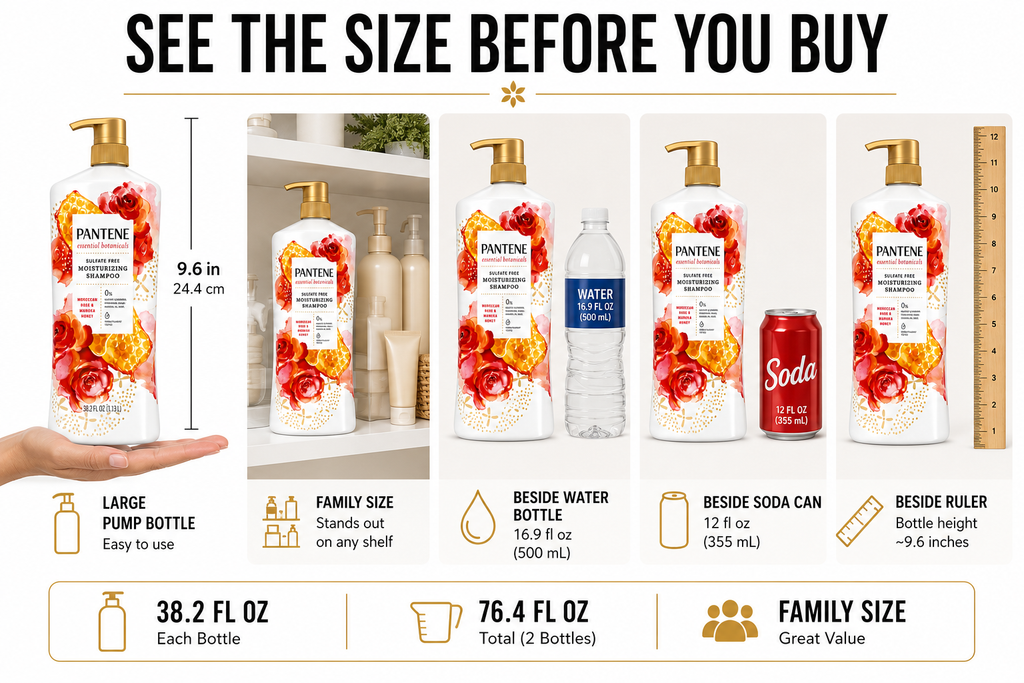 Pantene Shampoo & Conditioner Set, 38.2 fl oz Pump Bottles (2-Pack) – Choose Your Formula
