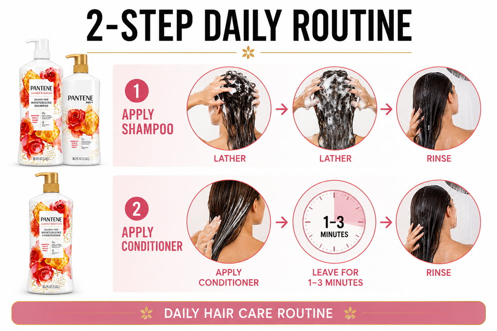 Pantene Shampoo & Conditioner Set, 38.2 fl oz Pump Bottles (2-Pack) – Choose Your Formula