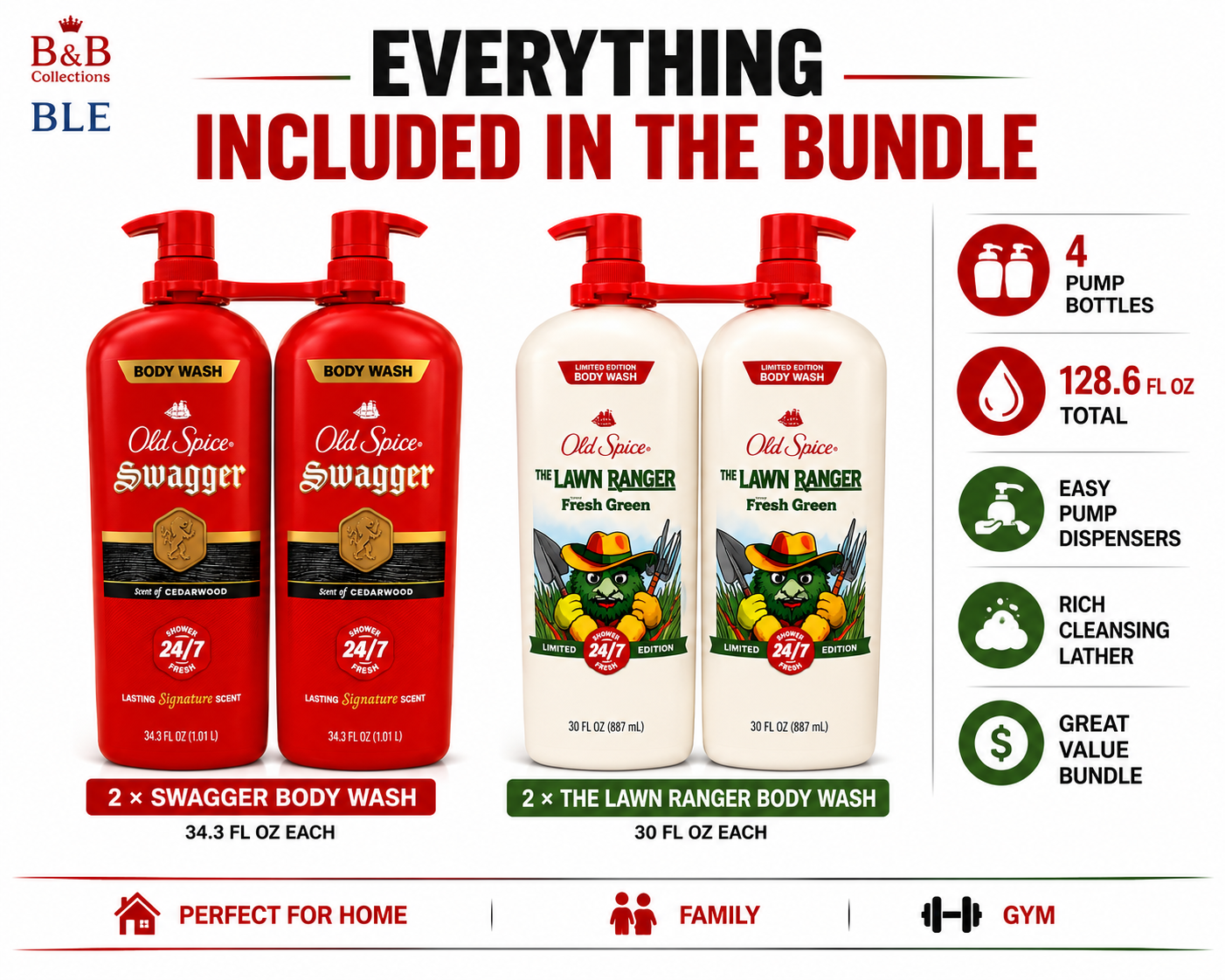 Old Spice Body Wash Twin Pack, Men's Body Wash, Pump Bottles, Multiple Scents Available