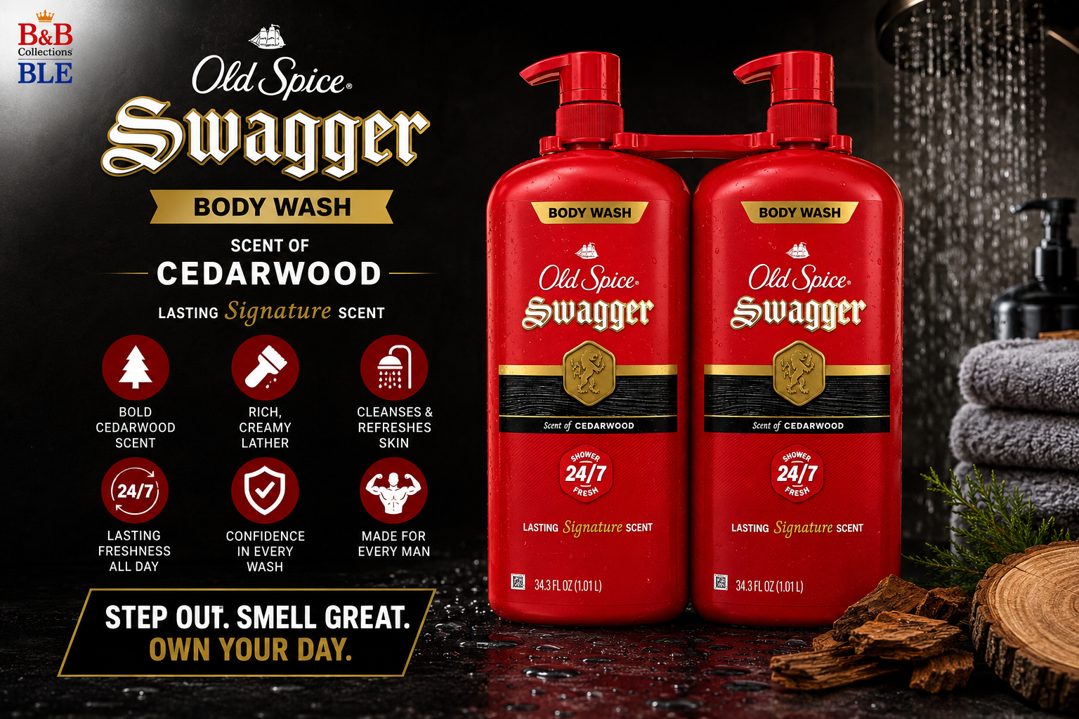 Old Spice Body Wash Twin Pack, Men's Body Wash, Pump Bottles, Multiple Scents Available