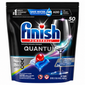 Finish Quantum Dishwasher Detergent Tabs, Ultimate Clean & Shine, Grease-Cutting Formula with Powerball Technology, Automatic Dishwasher Detergent, 50 Count