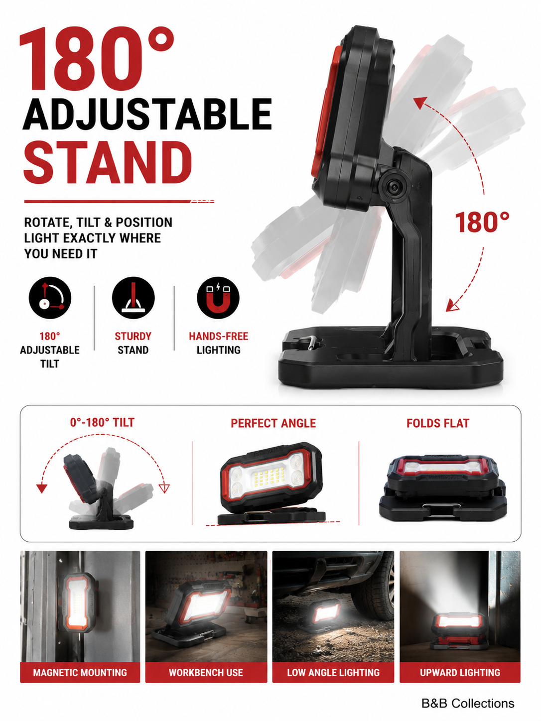 Infinity X1 Rechargeable LED Work Lights, 2500 Lumens, USB-C Rechargeable, Magnetic Base, Adjustable Stand, 3-Pack