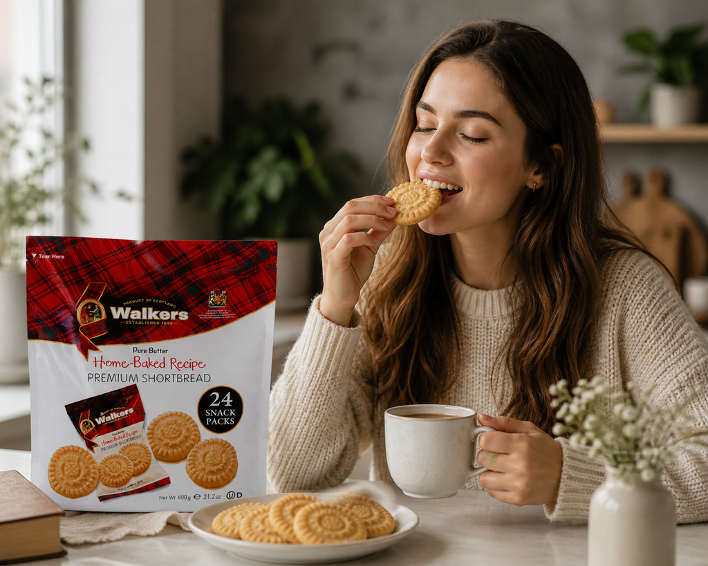 Walkers Pure Butter Shortbread Cookies, Home-Baked Recipe, 24 Snack Packs per Bag (2-Pack Bundle), Premium Scottish Shortbread, Individually Wrapped