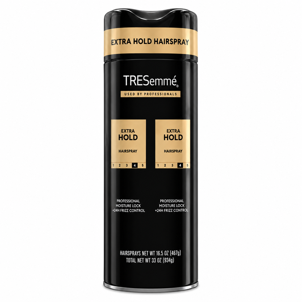 TRESemmé Extra Hold Hairspray, 24-Hour Hold & Frizz Control, Professional Finishing Spray, 16.5 oz Cans, Pack of 2